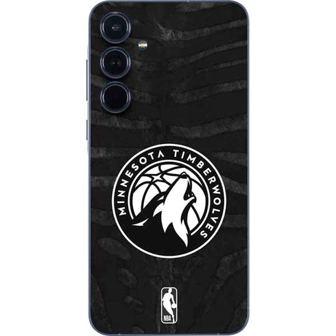 NBA Minnesota Timberwolves Black Animal Print Galaxy A35 5G Skin